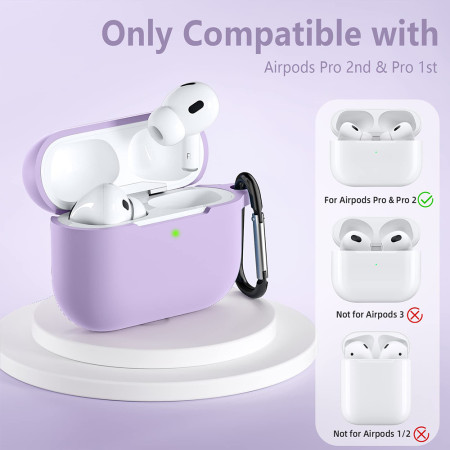 Husa de protectie compatibila Apple AirPods Pro 1 / 2, Smooth Material, Purple