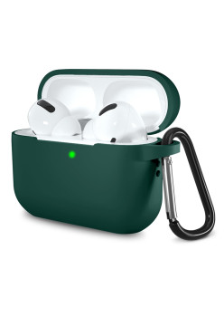 Husa de protectie compatibila Apple AirPods Pro 1 / 2, Smooth Ultrathin Material, Dark Green