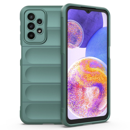 Husa pentru Samsung Galaxy A23 4G / A23 5G, Antisoc, Margini Striatii, Magic Shield, Green