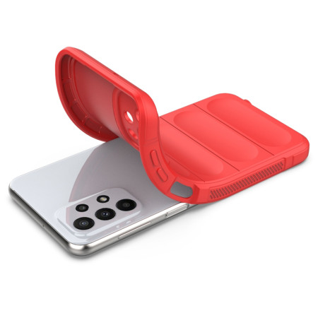 Husa pentru Samsung Galaxy A23 4G / A23 5G, Antisoc, Margini Striatii, Magic Shield, Red