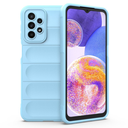Husa pentru Samsung Galaxy A23 4G / A23 5G, Antisoc, Margini Striatii, Magic Shield, Bleu