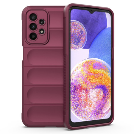 Husa pentru Samsung Galaxy A23 4G / A23 5G, Antisoc, Margini Striatii, Magic Shield, Bordeaux