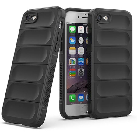 Husa pentru iPhone 7 / 8 / SE 2, SE 2020 / SE 3, SE 2022, Antisoc, Margini Striatii, Magic Shield, Black
