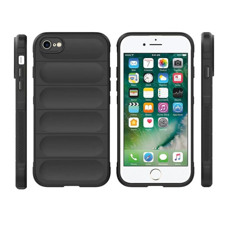 Husa pentru iPhone 7 / 8 / SE 2, SE 2020 / SE 3, SE 2022, Antisoc, Margini Striatii, Magic Shield, Black