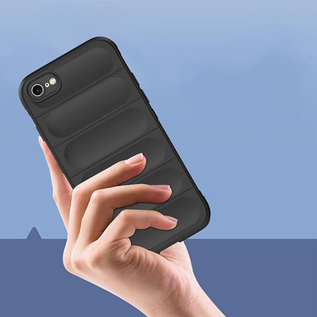 Husa pentru iPhone 7 / 8 / SE 2, SE 2020 / SE 3, SE 2022, Antisoc, Margini Striatii, Magic Shield, Black
