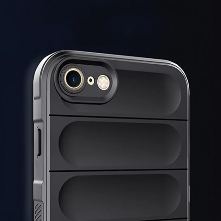 Husa pentru iPhone 7 / 8 / SE 2, SE 2020 / SE 3, SE 2022, Antisoc, Margini Striatii, Magic Shield, Black