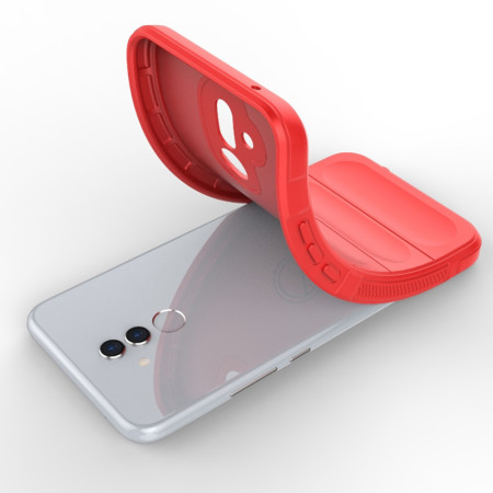 Husa pentru Huawei Mate 20 Lite, Antisoc, Margini Striatii, Magic Shield, Red