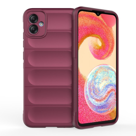 Husa pentru Samsung Galaxy A04e / M04, Antisoc, Margini Striatii, Magic Shield, Bordeaux
