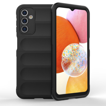 Husa pentru Samsung Galaxy A14 4G / A14 5G, Antisoc, Margini Striatii, Magic Shield, Black