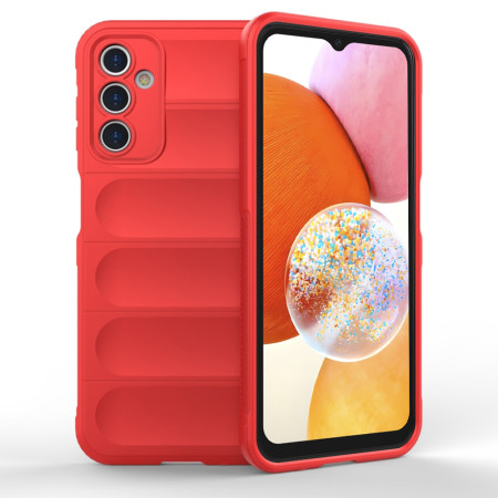 Husa pentru Samsung Galaxy A14 4G / A14 5G, Antisoc, Margini Striatii, Magic Shield, Red