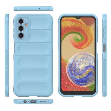 Husa pentru Samsung Galaxy A14 4G / A14 5G, Antisoc, Margini Striatii, Design Minimalist, Bleu