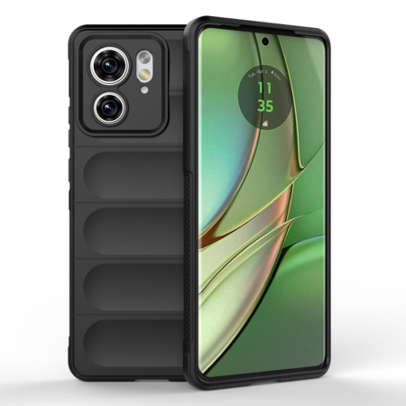 Husa pentru Motorola Edge 40 / Edge (2023), Antisoc, Margini Striatii, Design Minimalist, Black