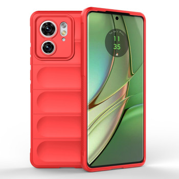 Husa pentru Motorola Edge 40 / Edge (2023), Antisoc, Margini Striatii, Design Minimalist, Red
