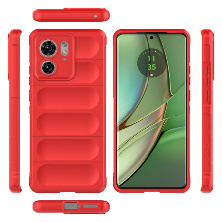 Husa pentru Motorola Edge 40 / Edge (2023), Antisoc, Margini Striatii, Design Minimalist, Red