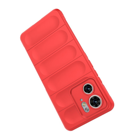 Husa pentru Motorola Edge 40 / Edge (2023), Antisoc, Margini Striatii, Design Minimalist, Red