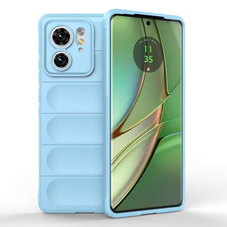 Husa pentru Motorola Edge 40 / Edge (2023), Antisoc, Margini Striatii, Design Minimalist, Bleu