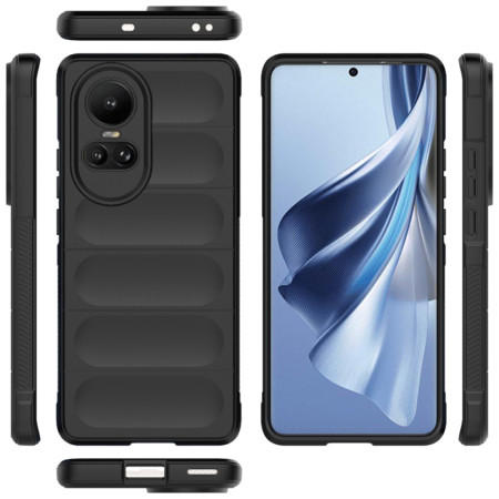 Husa pentru Oppo Reno10 / Reno10 Pro, Antisoc, Margini Striatii, Design Minimalist, Black