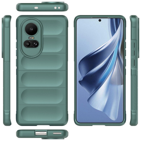 Husa pentru Oppo Reno10 / Reno10 Pro, Antisoc, Margini Striatii, Design Minimalist, Green