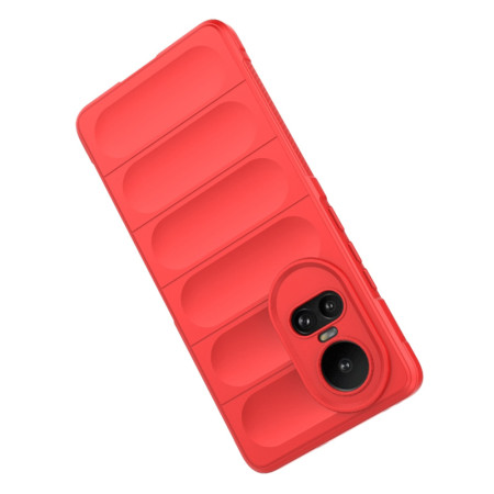 Husa pentru Oppo Reno10 / Reno10 Pro, Antisoc, Margini Striatii, Design Minimalist, Red