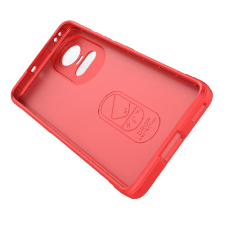 Husa pentru Oppo Reno10 / Reno10 Pro, Antisoc, Margini Striatii, Design Minimalist, Red