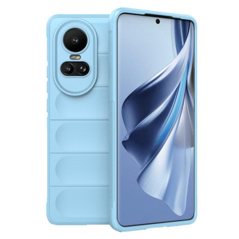 Husa pentru Oppo Reno10 / Reno10 Pro, Antisoc, Margini Striatii, Design Minimalist, Bleu