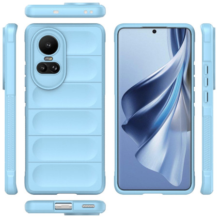 Husa pentru Oppo Reno10 / Reno10 Pro, Antisoc, Margini Striatii, Design Minimalist, Bleu