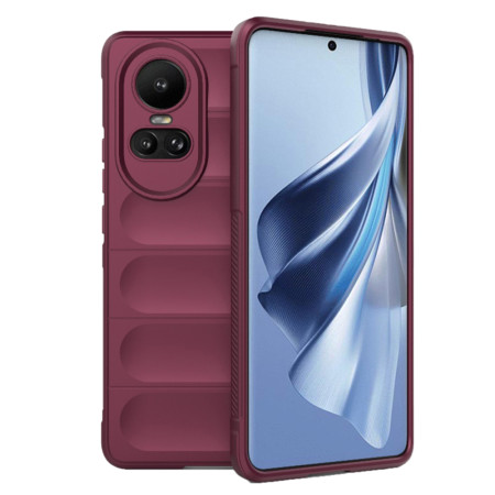Husa pentru Oppo Reno10 / Reno10 Pro, Antisoc, Margini Striatii, Design Minimalist, Bordeaux
