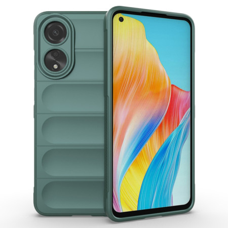 Husa pentru Oppo A78 4G, Antisoc, Margini Striatii, Design Minimalist, Green