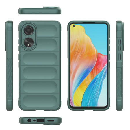 Husa pentru Oppo A78 4G, Antisoc, Margini Striatii, Design Minimalist, Green