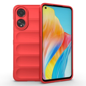 Husa pentru Oppo A78 4G, Antisoc, Margini Striatii, Design Minimalist, Red