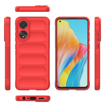 Husa pentru Oppo A78 4G, Antisoc, Margini Striatii, Design Minimalist, Red