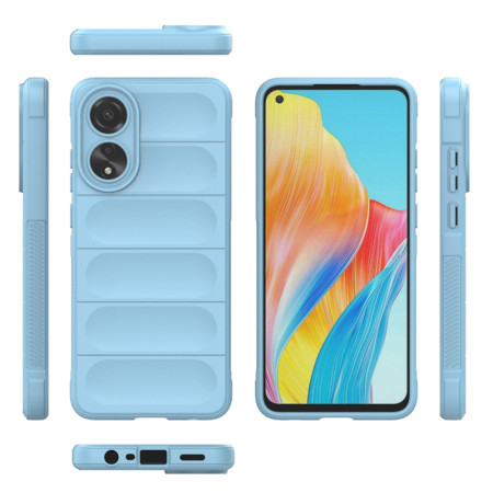 Husa pentru Oppo A78 4G, Antisoc, Margini Striatii, Design Minimalist, Bleu