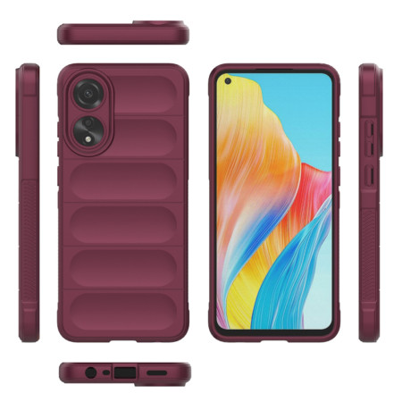 Husa pentru Oppo A78 4G, Antisoc, Margini Striatii, Design Minimalist, Bordeaux