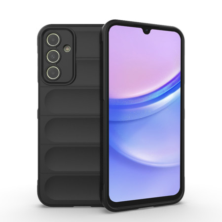 Husa pentru Samsung Galaxy A15, Antisoc, Margini Striatii, Design Minimalist, Black