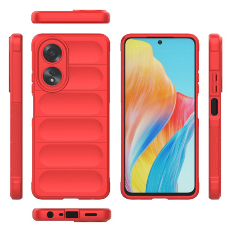 Husa pentru Oppo A58 4G, Antisoc, Margini Striatii, Design Minimalist, Red