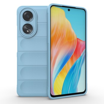 Husa pentru Oppo A58 4G, Antisoc, Margini Striatii, Design Minimalist, Bleu