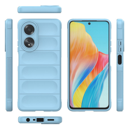 Husa pentru Oppo A58 4G, Antisoc, Margini Striatii, Design Minimalist, Bleu