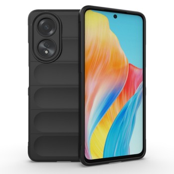Husa pentru Oppo A58 4G, Antisoc, Margini Striatii, Design Minimalist, Black