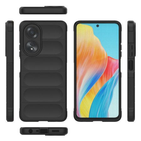 Husa pentru Oppo A58 4G, Antisoc, Margini Striatii, Design Minimalist, Black