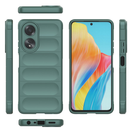 Husa pentru Oppo A58 4G, Antisoc, Margini Striatii, Design Minimalist, Green