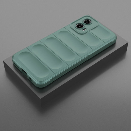 Husa pentru Motorola Moto G34, Antisoc, Margini Striatii, Design Minimalist, Green