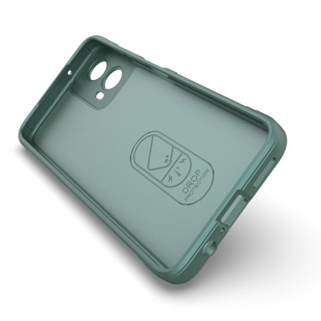 Husa pentru Motorola Moto G34, Antisoc, Margini Striatii, Design Minimalist, Green
