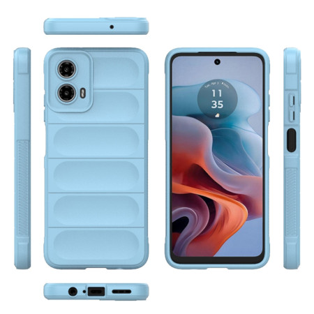 Husa pentru Motorola Moto G34, Antisoc, Margini Striatii, Design Minimalist, Bleu