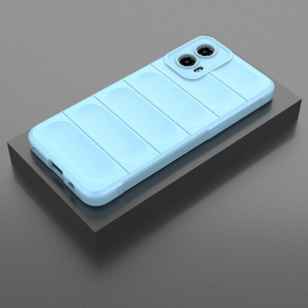 Husa pentru Motorola Moto G34, Antisoc, Margini Striatii, Design Minimalist, Bleu