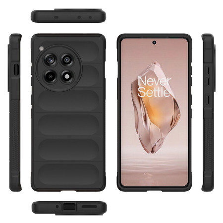 Husa pentru OnePlus 12R, Antisoc, Margini Striatii, Design Minimalist, Black