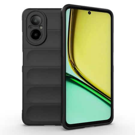 Husa pentru Realme C67, Antisoc, Margini Striatii, Design Minimalist, Black
