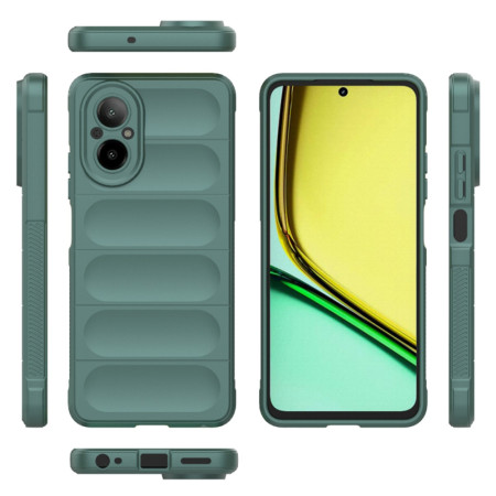 Husa pentru Realme C67, Antisoc, Margini Striatii, Design Minimalist, Green