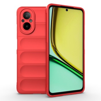 Husa pentru Realme C67, Antisoc, Margini Striatii, Design Minimalist, Red