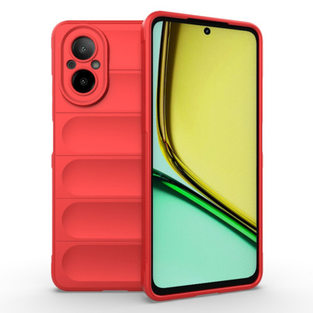 Husa pentru Realme C67, Antisoc, Margini Striatii, Design Minimalist, Red