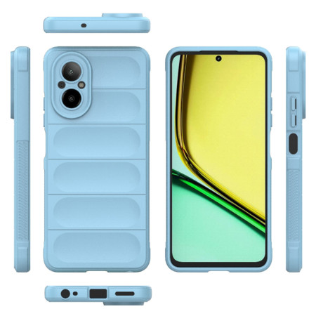 Husa pentru Realme C67, Antisoc, Margini Striatii, Design Minimalist, Bleu